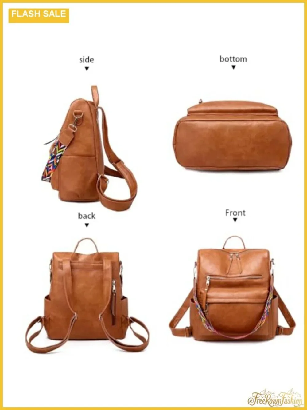 Women's Leather Multipurpose Convertible Fashion Backpack Purse Satchel Travel